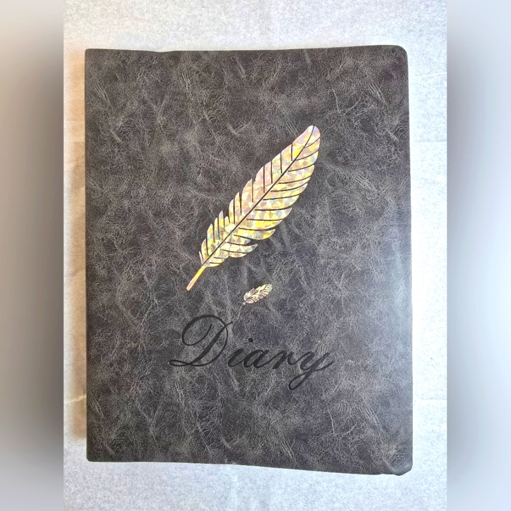 Black/grayish Journal Diary Feather  New